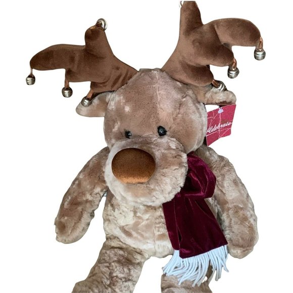 LargeWindsor Collection Reindeer Plush 26" Jingle Bells Christmas So Soft! Sears - Picture 2 of 4